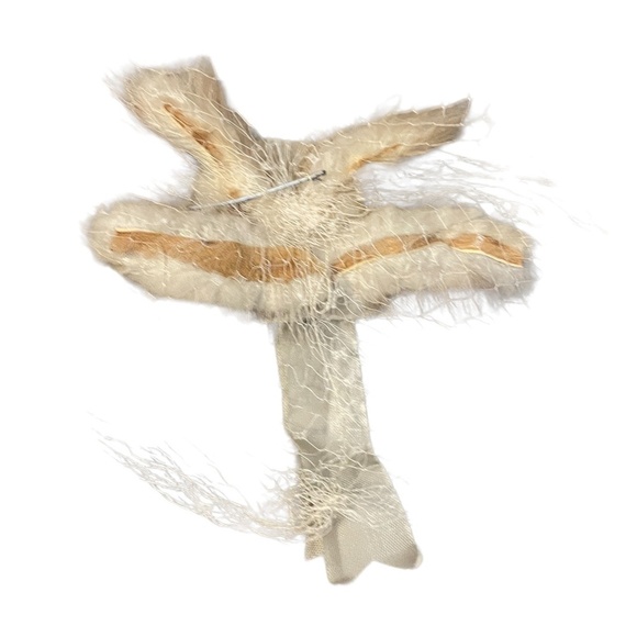 Vintage Women’s Beige Mesh Veil Hat Bow 1950s 1960s - Picture 6 of 9